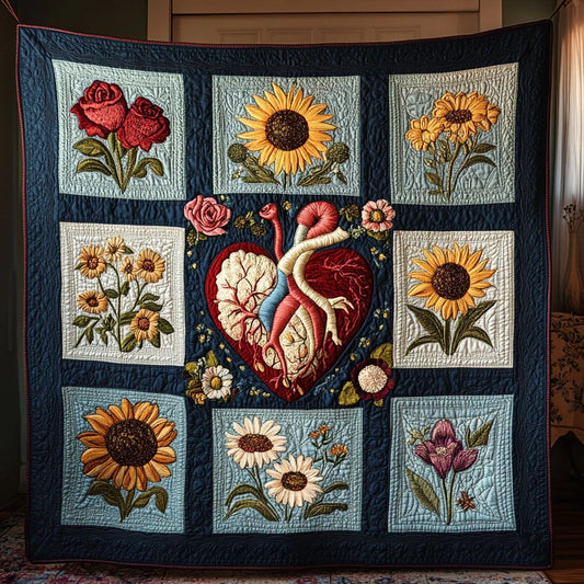 Garden Heart Quilt Blanket