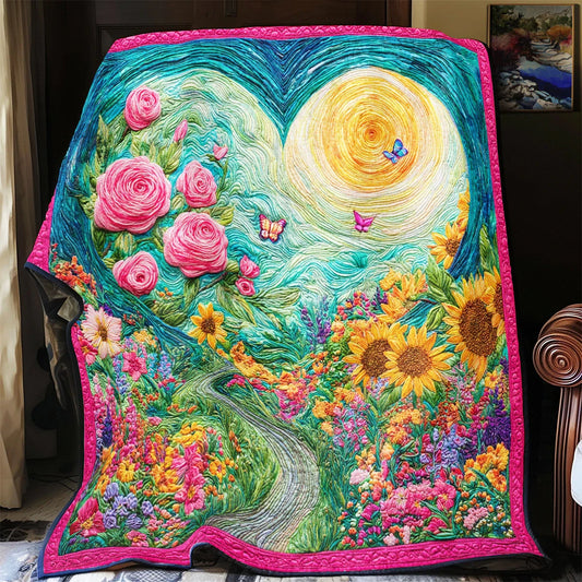 Garden Of Love Quilt Blanket