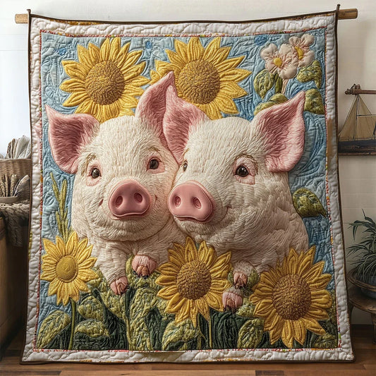 Garden Pig Quilt Blanket