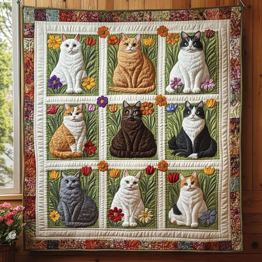 Garden Purrs Quilt Blanket