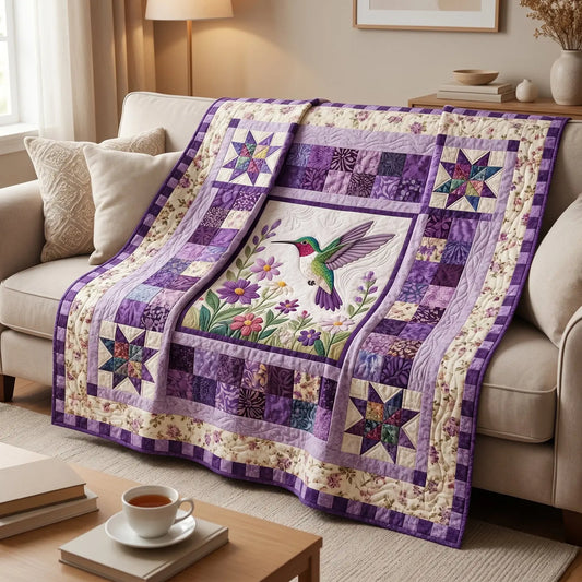 Gardening Hummingbird Quilt Blanket