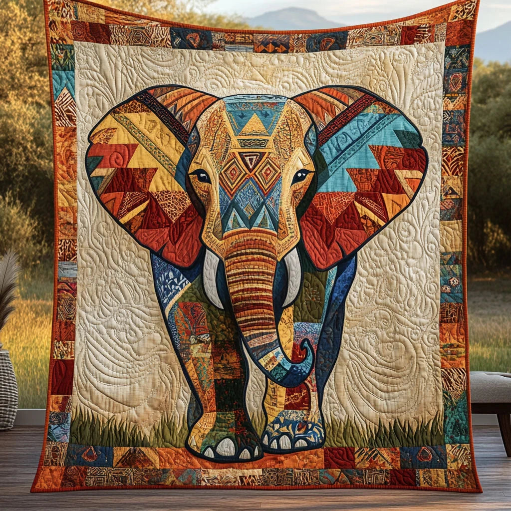 Gentle Elephant Spirit Quilt Blanket