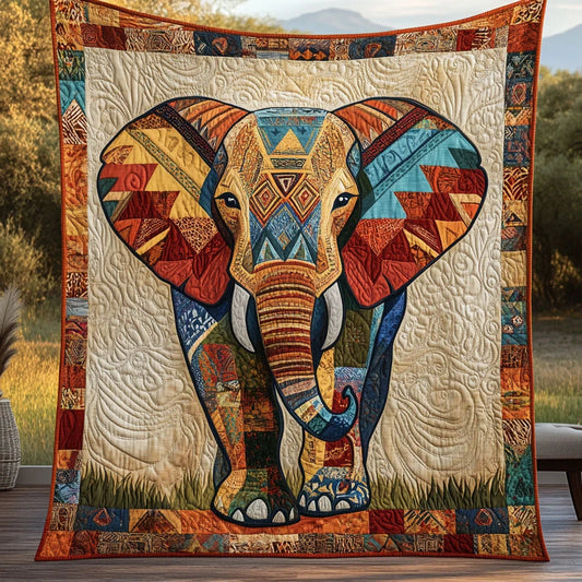 Gentle Elephant Spirit Quilt Blanket