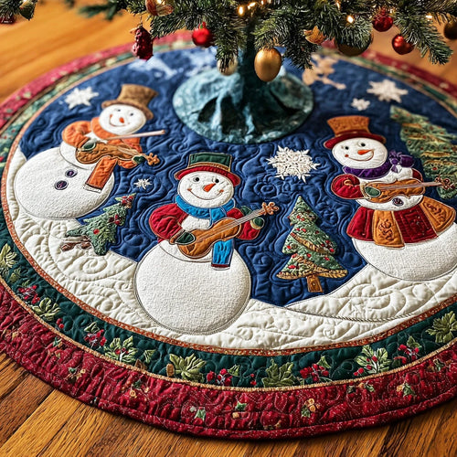 Gentle Frost Day Christmas Quilted Tree Skirt