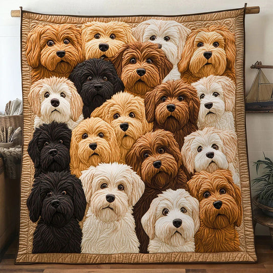 Gentle Heart Golden Doodle Quilt Blanket