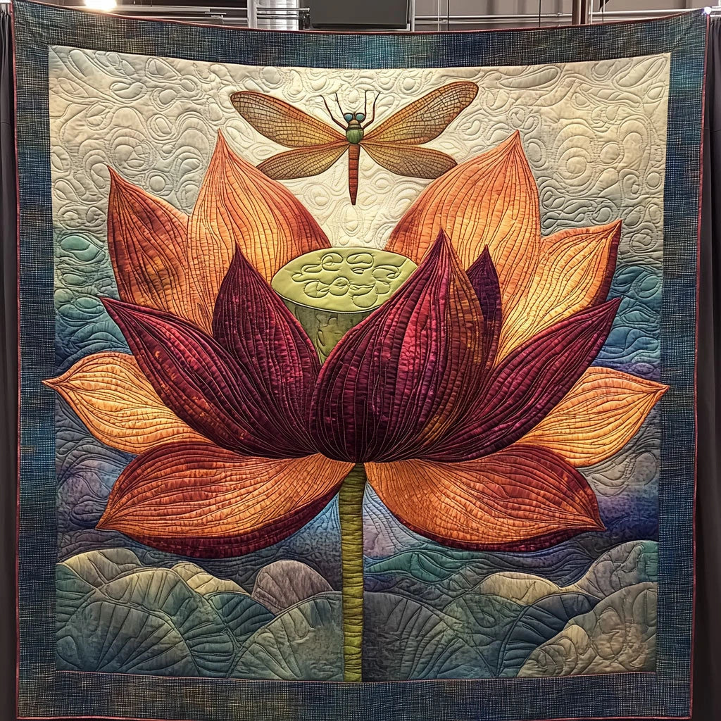 Gentle Observer Dragonfly Quilt Blanket
