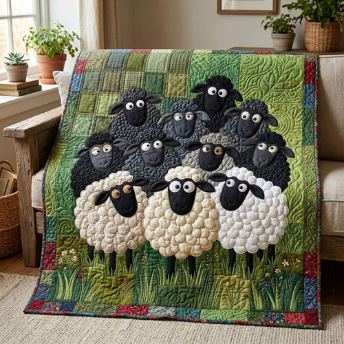 Gentle Sheep Quilt Blanket - Quilted Blanket by OtterMia