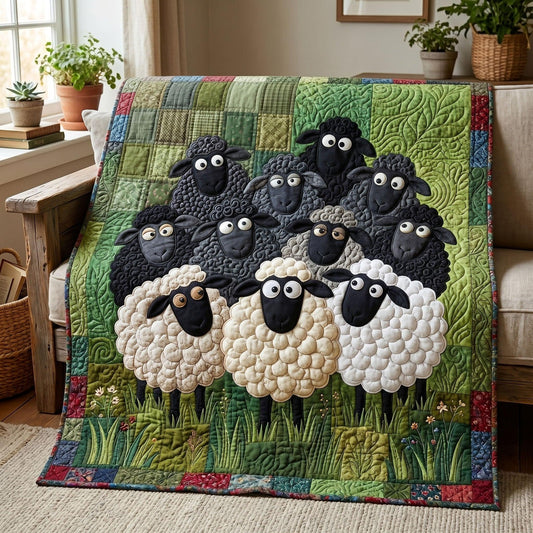 Gentle Sheep Quilt Blanket - Quilted Blanket by OtterMia