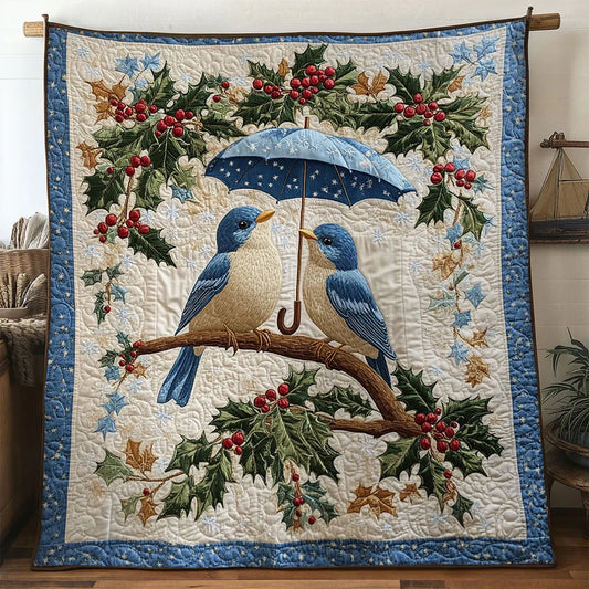 Gentle Snow Bluebird Quilt Blanket