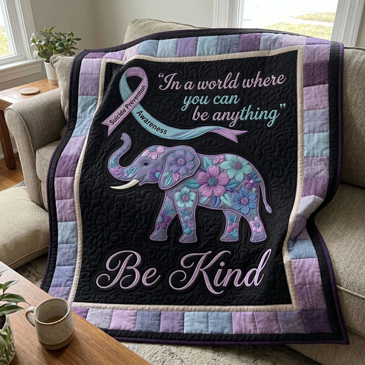 Gentle Strength Elephant Quilt Blanket