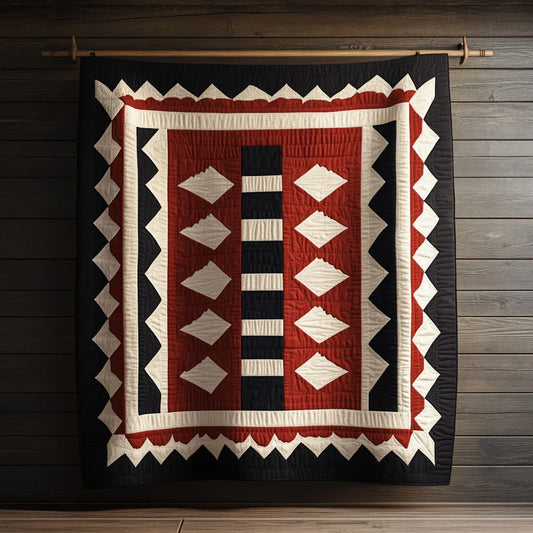 Geometric Path Quilt Blanket