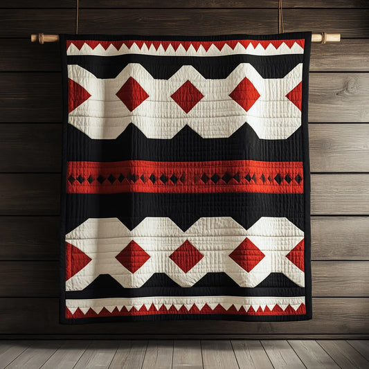 Geometric Path Quilt Blanket