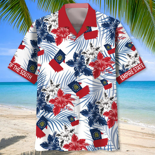 Georgia Proud State Hawaiian Shirt - S - hawaiian shirt