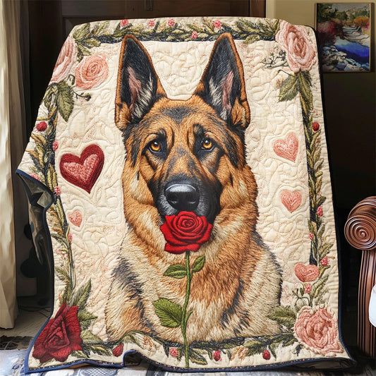 German Shepherd Heart Quilt Blanket