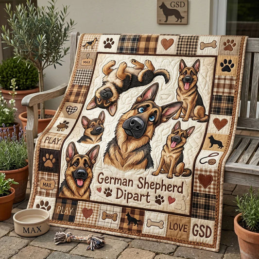 German Shepherd Love Quilt Blanket