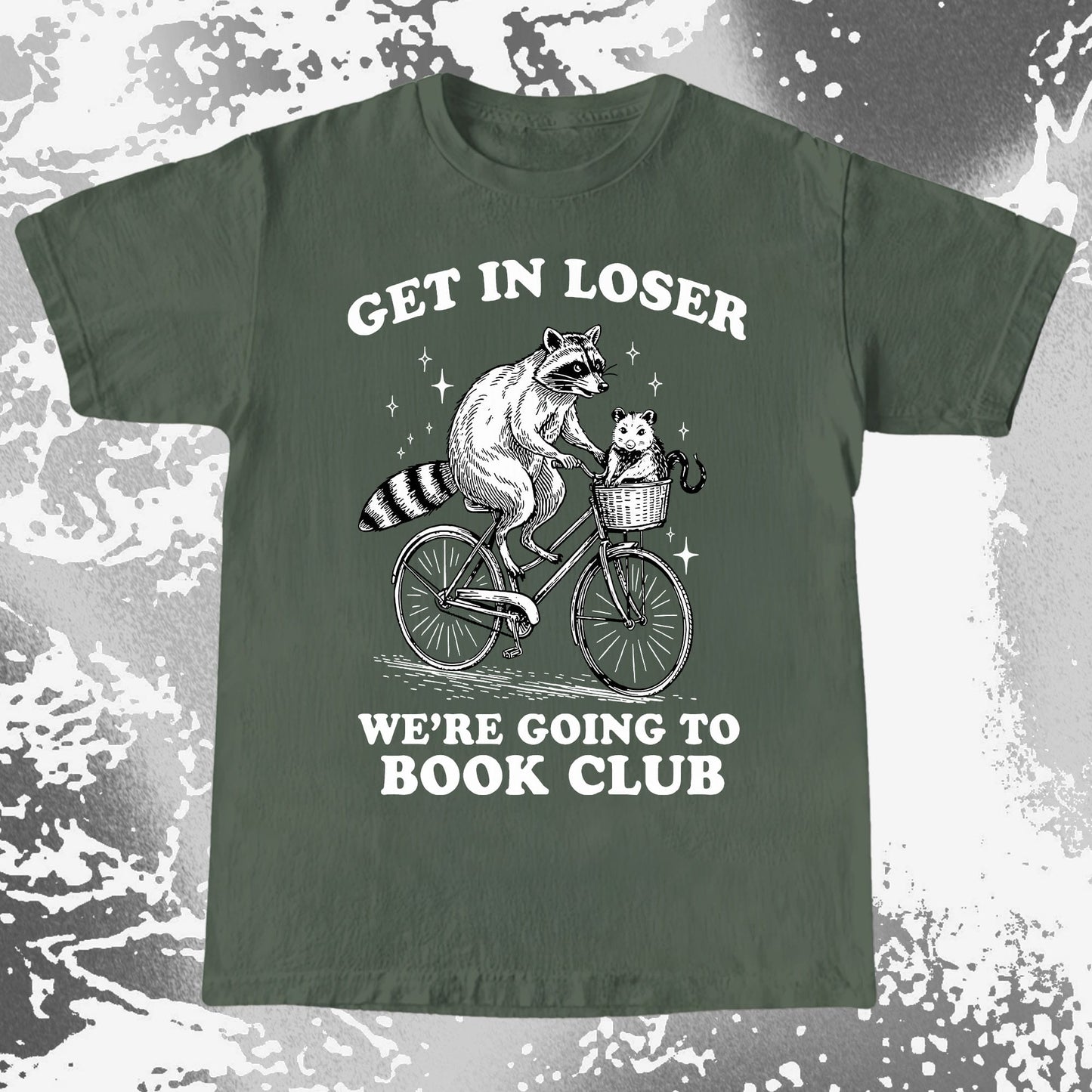 Funny Raccoon Opossum Get In Loser Book Club Shirt, funny meme tee gift (view 6)