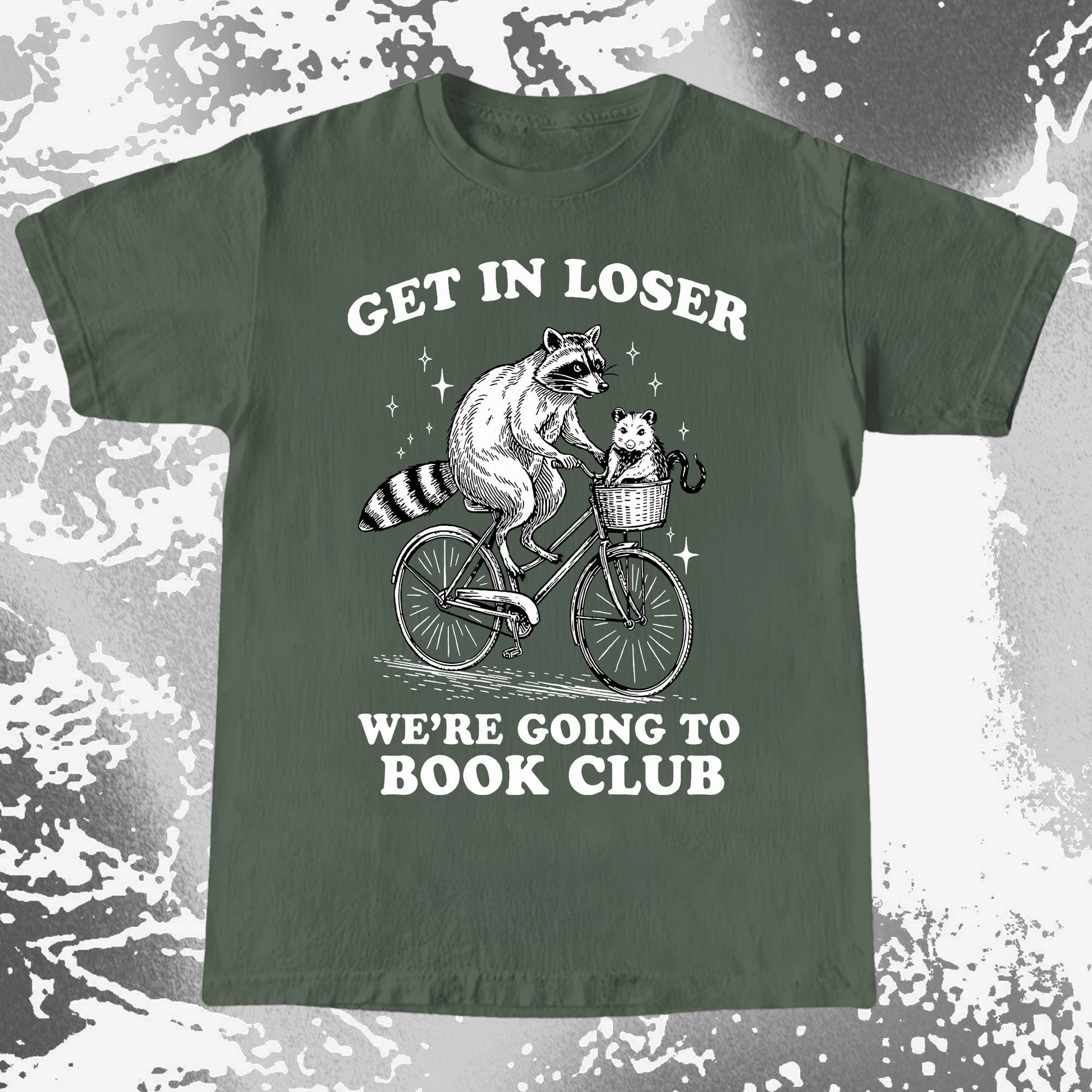 Funny Raccoon Opossum Get In Loser Book Club Shirt, funny meme tee gift (view 6)