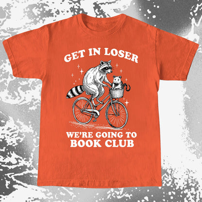Funny Raccoon Opossum Get In Loser Book Club Shirt, funny meme tee gift (view 8)