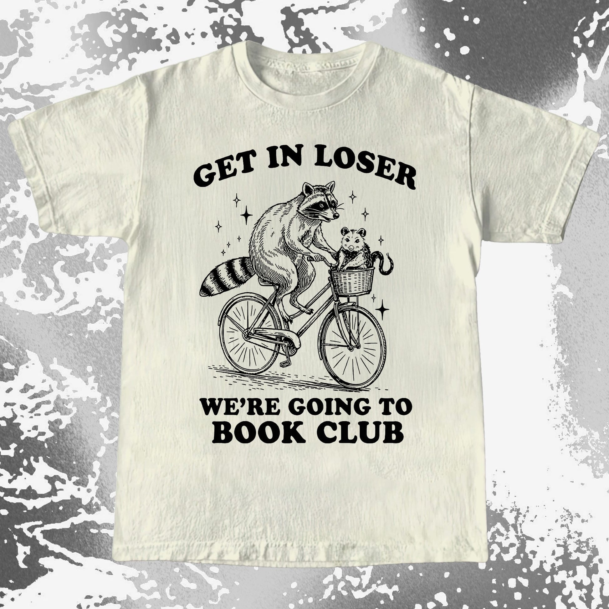 Funny Raccoon Opossum Get In Loser Book Club Shirt, funny meme tee gift (view 4)