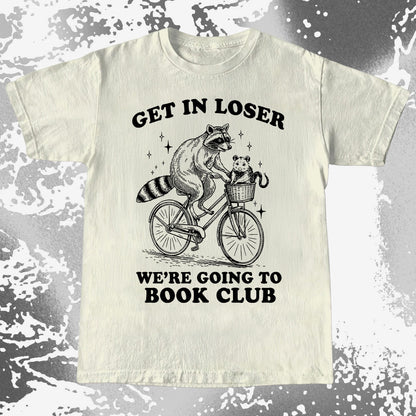Funny Raccoon Opossum Get In Loser Book Club Shirt, funny meme tee gift (view 4)