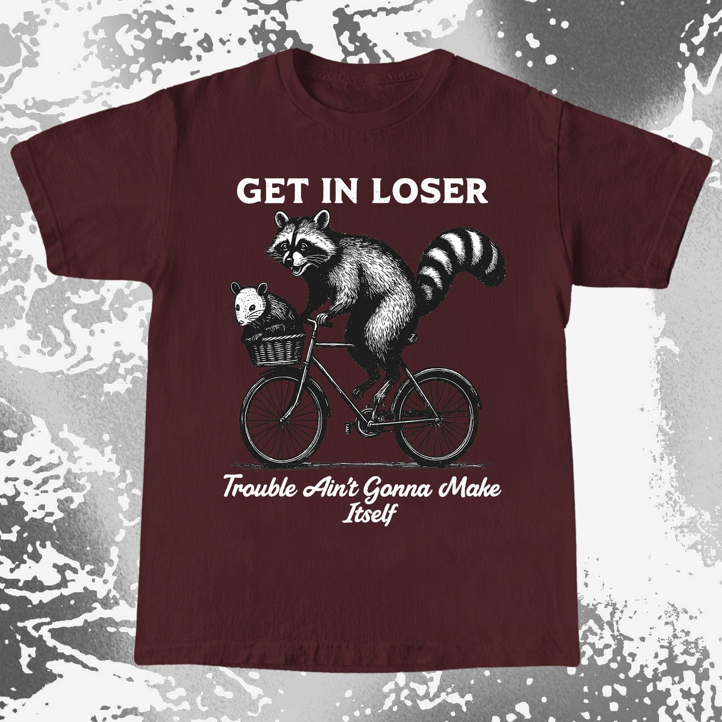 Get In Loser Raccoon Opossum Trouble Maker, funny meme tee gift (view 8)
