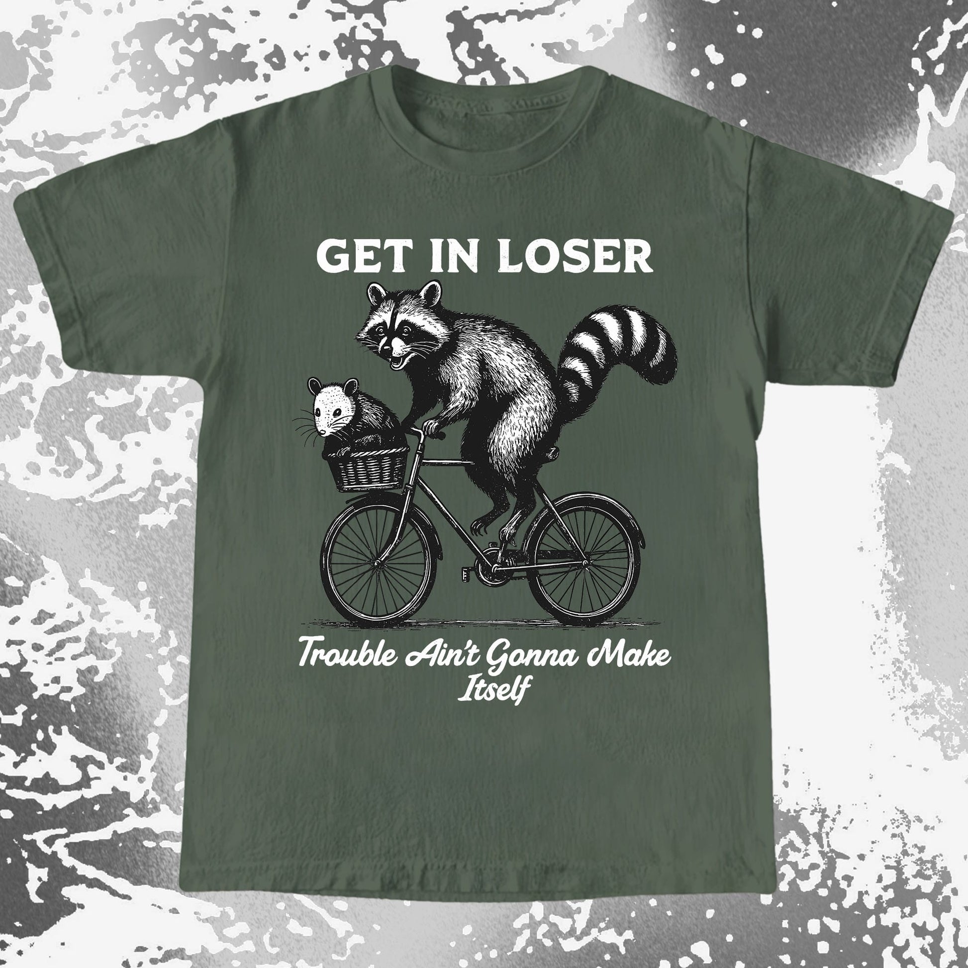 Get In Loser Raccoon Opossum Trouble Maker, funny meme tee gift (view 5)