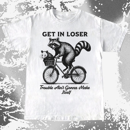 Get In Loser Raccoon Opossum Trouble Maker, funny meme tee gift (view 2)