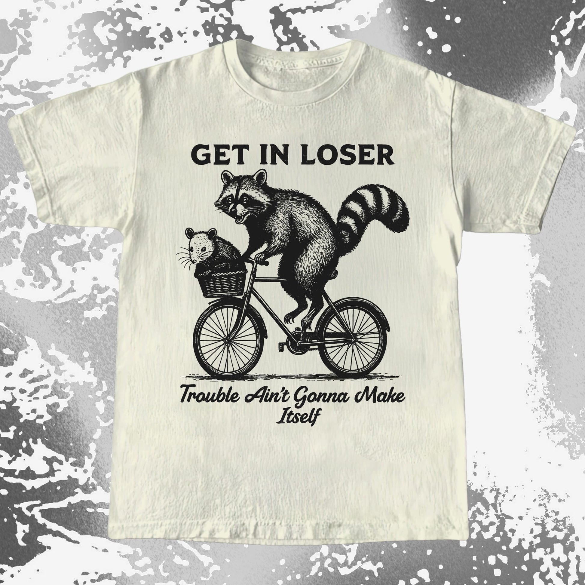 Get In Loser Raccoon Opossum Trouble Maker, funny meme tee gift (view 4)
