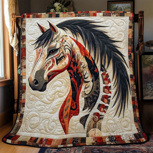 Ghost Mustang Quilt Blanket