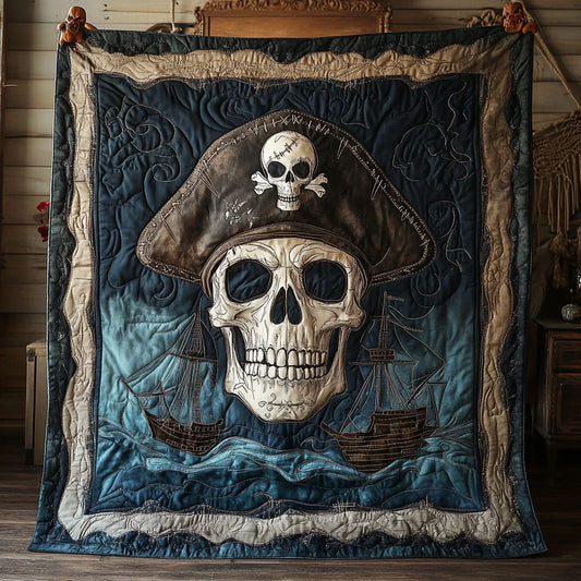 Ghostly Pirate Quilt Blanket