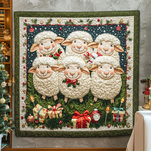 Gift Box Sheep Quilt Blanket
