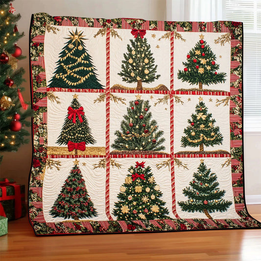 Gift Wrapped Tree Quilt Blanket