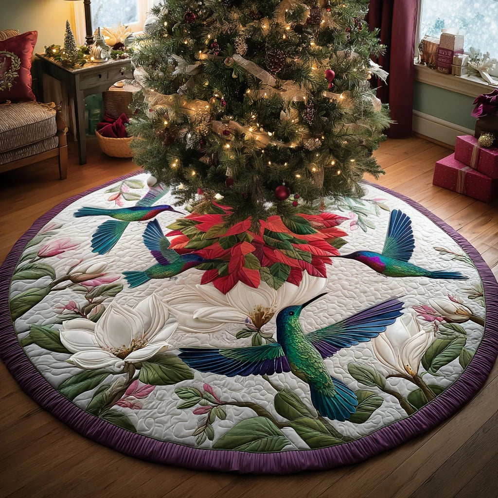 Gilded Wings Christmas Quilted Tree Skirt