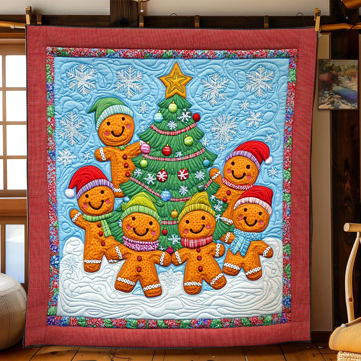 Gingerbread Buddy Quilt Blanket