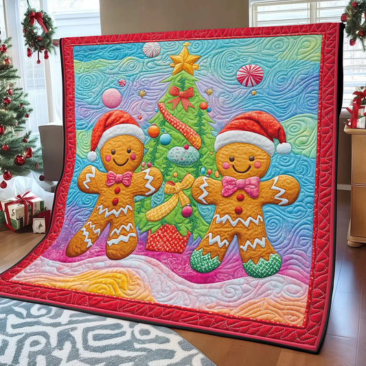 Gingerbread Cheer Quilt Blanket