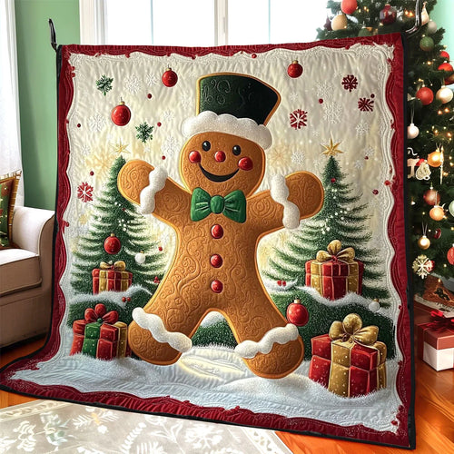 Gingerbread Christmas Quilt Blanket