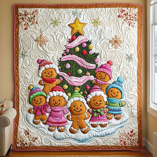 Gingerbread Family Quilt Blanket