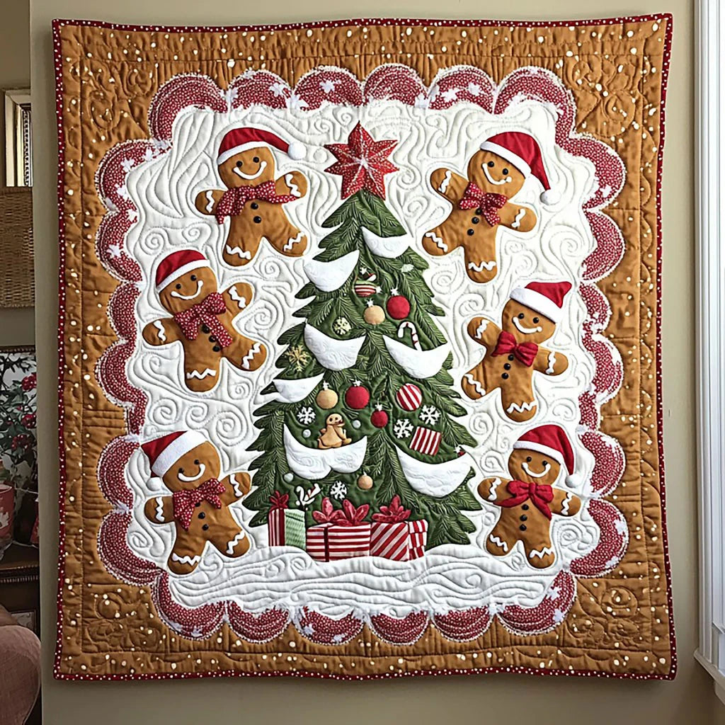 Gingerbread Family Quilt Blanket