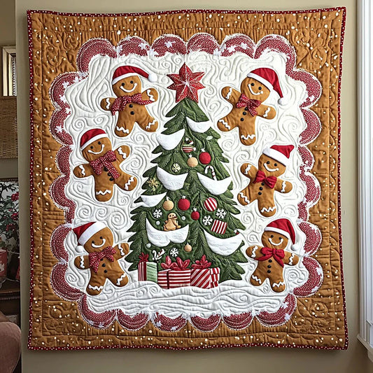 Gingerbread Family Quilt Blanket