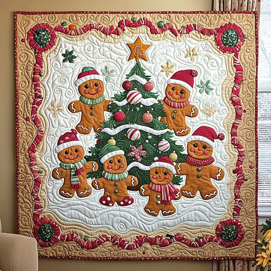 Gingerbread Family Quilt Blanket