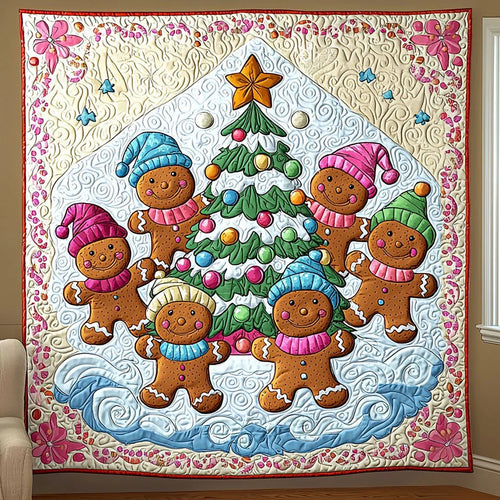 Gingerbread Family Quilt Blanket