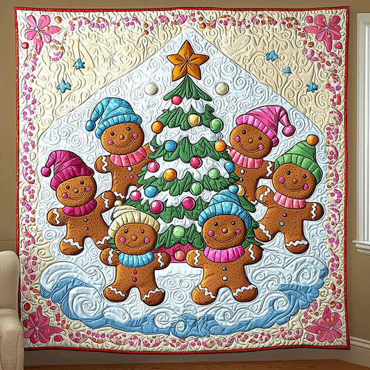 Gingerbread Family Quilt Blanket