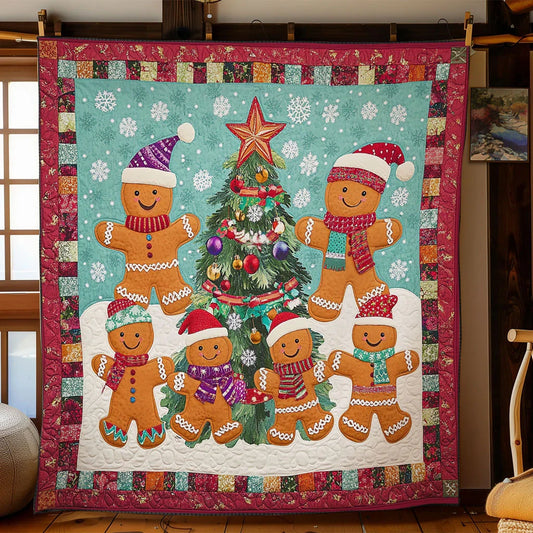 Gingerbread Festive Glow Quilt Blanket