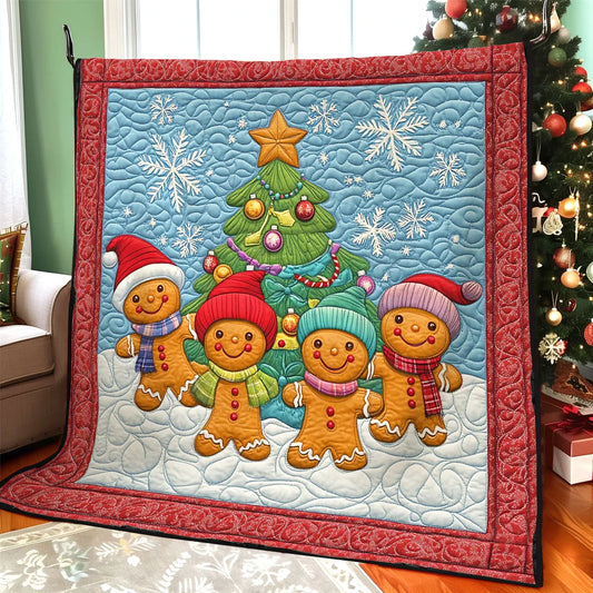 Gingerbread Festive Parade Quilt Blanket