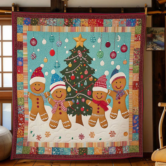 Gingerbread Frosty Friends Quilt Blanket
