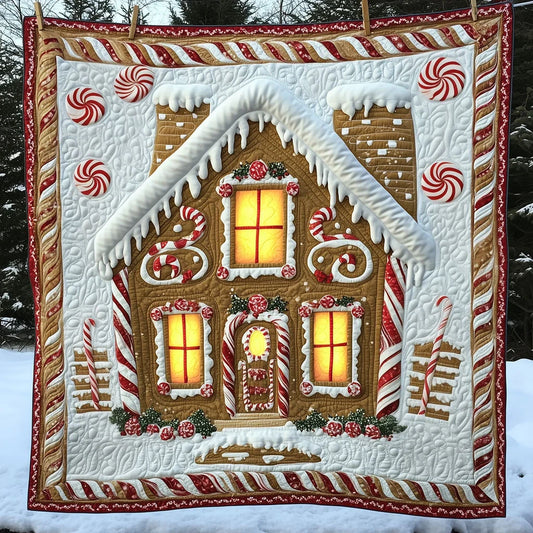 Gingerbread House Quilt Blanket