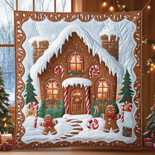 Gingerbread House Quilt Blanket