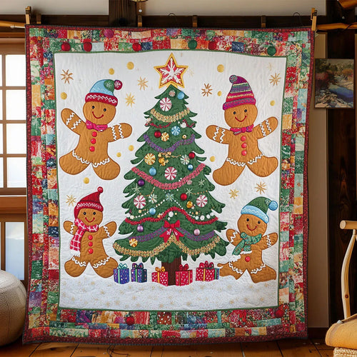 Gingerbread Winter Sparkle Quilt Blanket