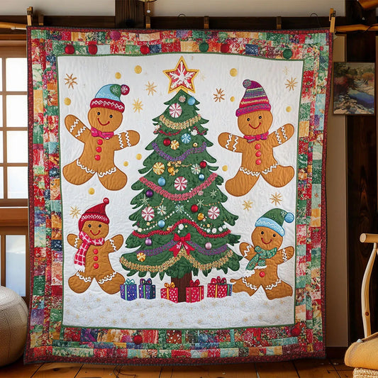 Gingerbread Winter Sparkle Quilt Blanket
