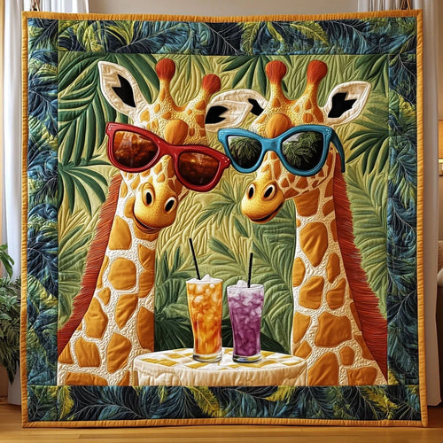 Giraffe Cocktail Party Quilt Blanket